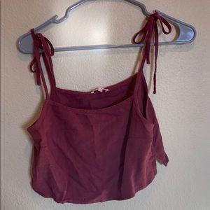 Pac Sun Tie Shirt (burgundy)